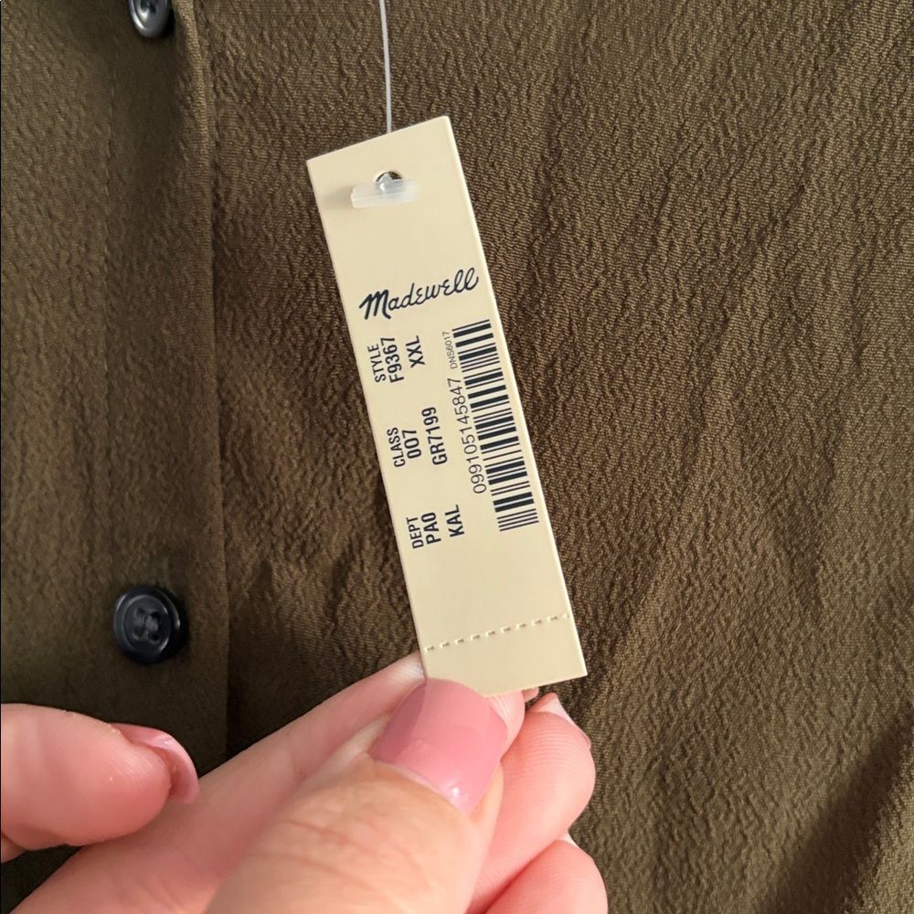 Madewell Central Drapey Shirt Kale Size XXL NEW - Picture 5 of 8